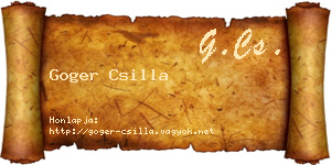 Goger Csilla névjegykártya